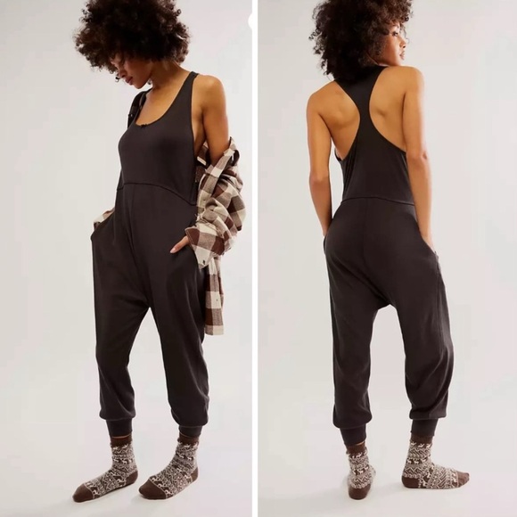 Free People Other - Free People Downtime Nightie. One piece. T-back in Brown. Size Med. NWOT